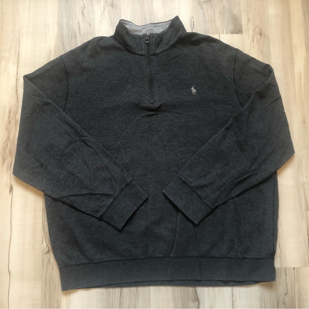 Polo by Ralph Lauren Performance Estate Rib Quarter-Zip Pullover Grey